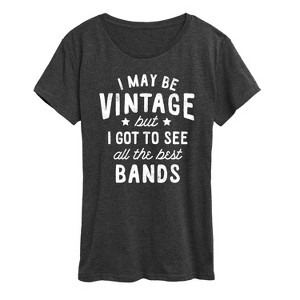 Women's - Instant Message - I May Be Vintage Best Bands Short Sleeve Graphic T-Shirt - 1 of 4