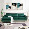 ChicFurnit L-Shaped Modular Sectional Sofa Couch Design with Plush Velvet Cushions and Brass Metal Legs Couches for Living Room, Gray/Green - 3 of 4