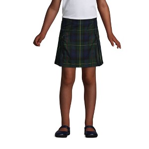 Lands' End School Uniform Kids Slim Side Pleat Plaid Skort Above Knee - 1 of 4