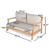 Christopher Knight Home Shane Rustic Outdoor Acacia Wood Upholstered Loveseat and Coffee Table Set - 4 of 4