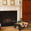 Costway Firewood Storage Rack Steel Fireplace Log Holder w/ Wheels - 3 of 4