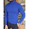 Clearlove Men’s Stretch Muscle Fit Turtleneck Long Sleeve Knit T-Shirt Slim Casual Essential - 2 of 4