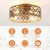 18" Antique Gold Smart Flush Mount Ceiling Fan with Light and Remote - 3 of 4