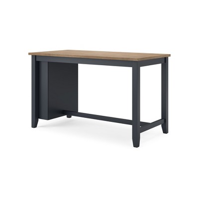 Beige and Blue Extendable Mango Wood Counter Height Dining Table