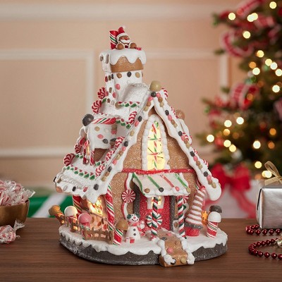 Kurt Adler 12-Inch Multicolor Lighted Christmas Gingerbread House