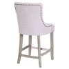 WestinTrends 24" Linen Fabric Tufted Buttons Upholstered Wingback Counter Stool - 4 of 4