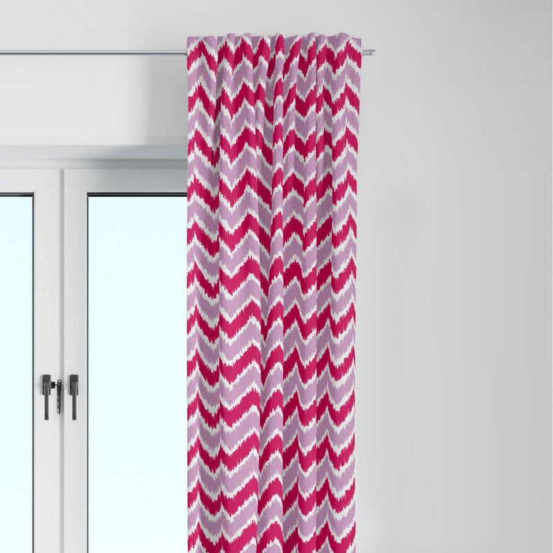 Bacati - Mix N Match Pink/Fuchsia Chevron Curtain Panel, 1 of 5