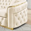 Luxurious 90.6 Inch Velvet Chesterfield Sofa with Button Tufting, Gold Accents, and 2 Pillows - Premium 280g Italian Velvet for Elegant Living Rooms - 4 of 4