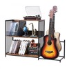 HDZNVF 3-Tier Record Player Stand with Guitar Holder, Turntable Stand with Storage Holds Up to 300 Albums - 2 of 4