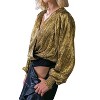 Women's Glamorous Foiled Plisse Bodysuit - FLYING TOMATO - 3 of 4