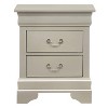 HomeStock Silver Champagne Nightstand with Two Drawers, 24x21x16 Classic Bedside Storage Table with Timeless Stylish Appeal - 3 of 4