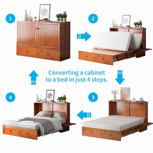 Mjkone Murphy Bed,Cube Foldable Cabinet Bed with Charging Station - 1 of 4
