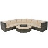 Janey 6-piece All-weather Wicker Patio Sectional Sofa Set, Outdoor Furniture with Cushions and Table - Maison Boucle - 3 of 4