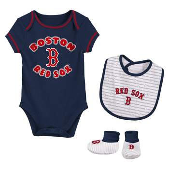 MLB Boston Red Sox Infant Boys' White Pinstripe 3pk Bodysuits - 0-3M