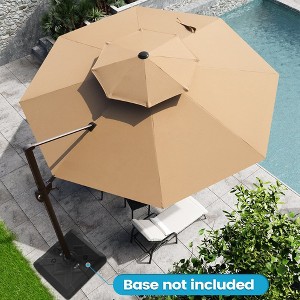 Crestlive Products 11.5FT Round Double Top Patio Cantilever Umbrella UV30+ Outdoor 360 Degree Rotation Offset Umbrella 7 Heights Adjustable - 1 of 4