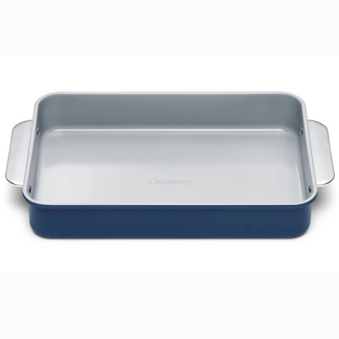 Caraway Home 9.13' Nonstick Ceramic Rectangle Pan Navy: Aluminized ...
