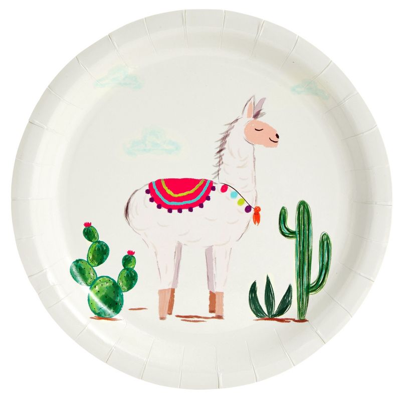 Blue Panda 144 Pieces Llama Birthday Party Supplies with Paper Plates, Napkins, Cups, and Cutlery, Cactus Baby Shower Decorations for Girl, Serves 24, 3 of 8