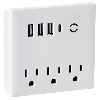 The Lakeside Collection USB And Outlet Adapter With Phone Holder - Ultimate Charging Hub