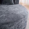 Round Chenille 360° Swivel Barrel Chair with Fluffy Cushion, Space-Saving and Modern Sleeper for Living Room - 4 of 4