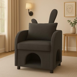SEVOBAL Sofas Bunny-Ear Armchair with Pet-Friendly Hideaway Scratch-Resistant Fabric for Living Room, Gray, 27.4"*25.2"*37.4" - 1 of 4