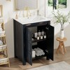 Kumasinova Bathroom Vanity,Cabinet with Sink,2 Soft-Close Doors,Solid Wood Frame,Adjustable U-Shaped Shelf,Vanity for Smalle Bathroom - 2 of 4