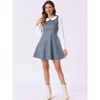 Allegra K Women's Plaid Peter Pan Collar Long Sleeve Mini A-Line Dress - 3 of 4