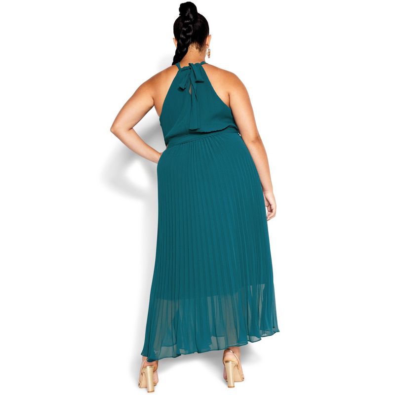Women's Plus Size Rebecca Maxi Dress - teal | CITY CHIC, 3 of 6