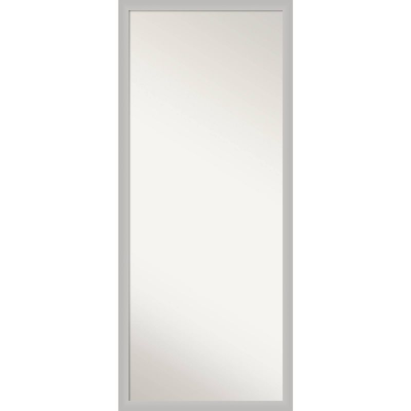 27&#34; x 63&#34; Non-Beveled Low Luster Silver Wood Full Length Floor Leaner Mirror - Amanti Art, 1 of 11