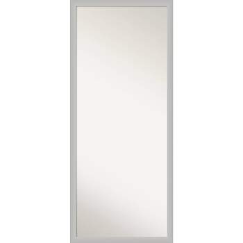 27" x 63" Non-Beveled Low Luster Silver Wood Full Length Floor Leaner Mirror - Amanti Art