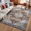 Indoor Vintage Area Rugs For Living Room Retro Low Pile Non Slip Distressed Rug For Bedroom Washable Lightweight Soft Foldable Carpet Home Decor - 2 of 4
