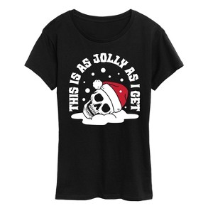 Women's - Instant Message - Skeleton Jolly As I Get Short Sleeve Graphic T-Shirt - 1 of 4