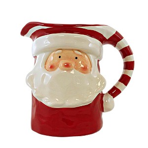 Transpac 7.5 Inch Sweet Santa Pitcher Christmas Party Claus Beverage Pitchers - 1 of 3