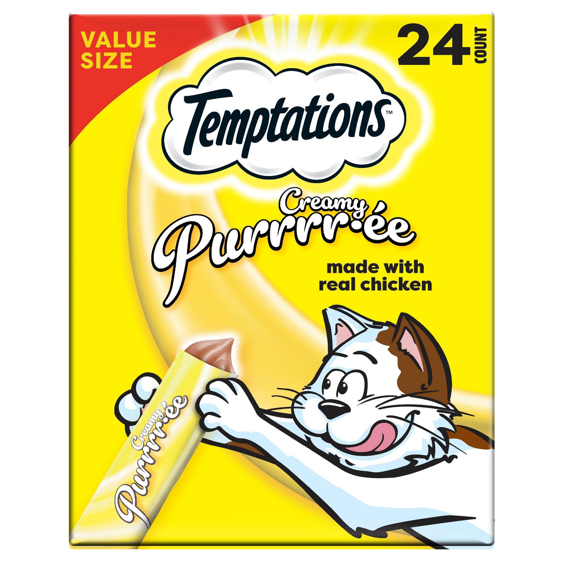 Temptations Puree with Chicken Flavor Squeezable Lickable Cat Treats