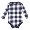 Hudson Baby Infant Boy Thermal Long Sleeve Bodysuits, Football - 3 of 4
