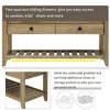 PAGED Storage Ottoman Bench with Beige Cushion, Wooden Ottoman with Storage -Drawers & Shoe Rack, Multipurpose Entryway Bench, Shoe Storage Bench - 3 of 4