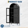 73" Tall Metal Arched Storage Cabinet with Glass Doors, Modern Kitchen Pantry & Cupboard for Living/Dining Room, 2 Adjustable Shelves - 2 of 4