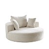 CAVINAS 55''L Chenille Swivel Sofa Chair Fluffy Sleeper 360 Degree Swivel Chair with Pillows for Living Room - 2 of 4