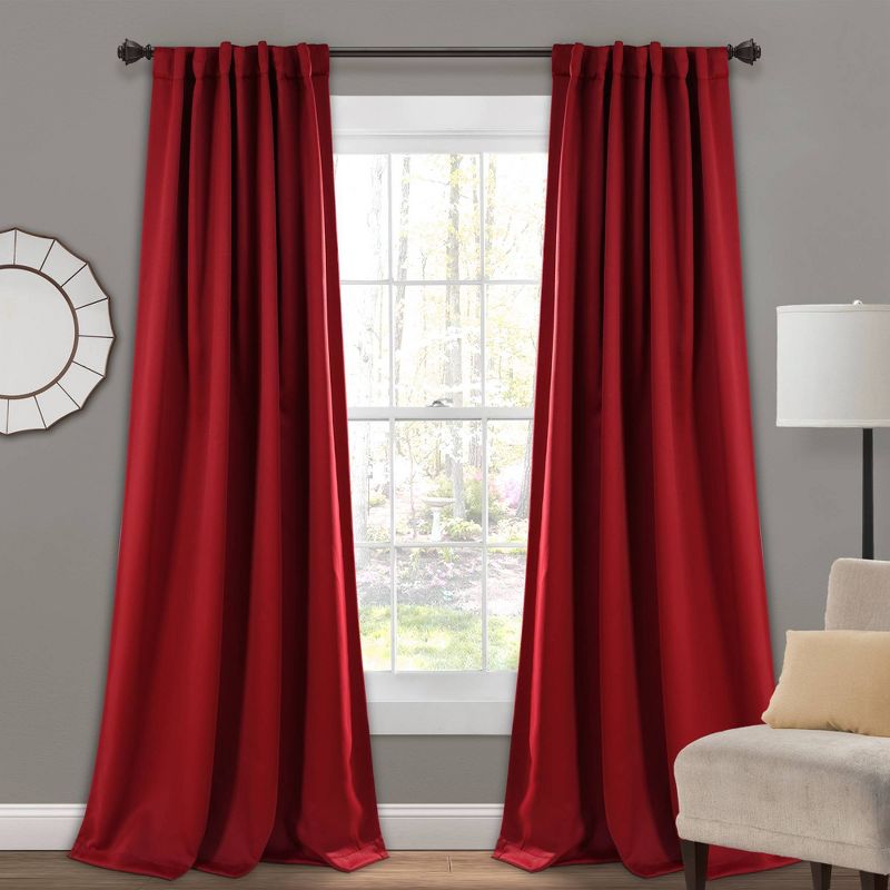 Insulated Back Tab Blackout Window Curtain Panels Set - Lush Décor, 1 of 9