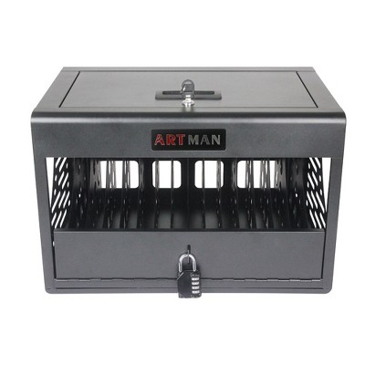16 Bay Charging Cabinet For Laptop Locking Charging Cart For Lock Box Fits 14'' Screensize 1.2'' Thick Tablets