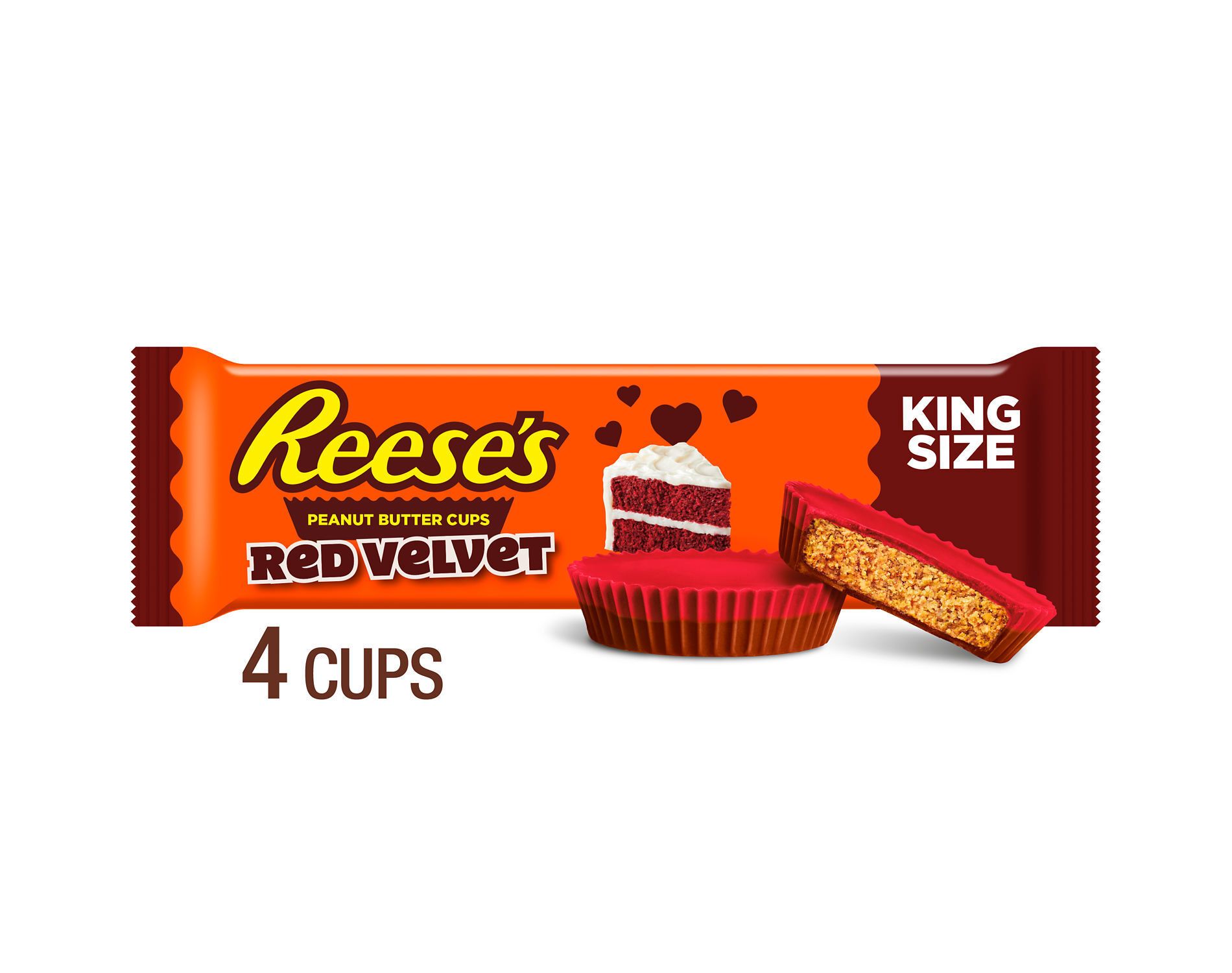 Reese's Valentine's Day Peanut Butter Red Velvet Candy King Size - 2.8oz
