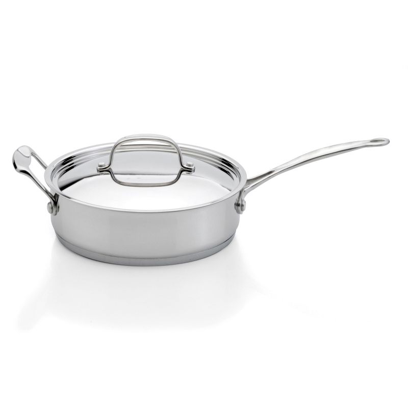 BergHOFF 18/10 Stainless Steel Deep Skillet 10" With Stainless Steel Lid, Silver, 1 of 5