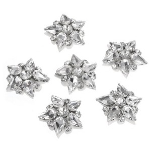 Unique Bargains Sparkling Elegant Crystal Star Beaded Patches for DIY Sewing 6 Pcs - 1 of 4