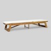 Maki 2Pk Acacia Wood Chaise Lounge Teak/Cream - Christopher Knight Home: Weather-Resistant, Adjustable Back - 4 of 4