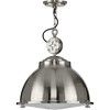 Progress Lighting, Medal Collection, 1-Light Pendant, Brushed Nickel, Prismatic Glass Shade - 3 of 4