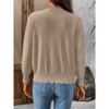 Women's Lightweight Button Down Cardigan Long Sleeve Casual Crew Neck Soft Knit Cardigans Sweater Tops - 2 of 4