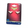 Womens DC Comics Wonder Woman Symbol Stainless Steel Gem Stud Earrings - 4 of 4
