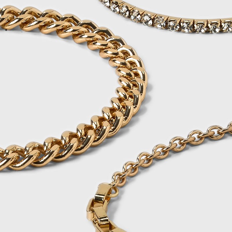 Cup Chain Bracelet Set 3pc - A New Day&#8482; Gold, 5 of 6