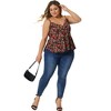 Agnes Orinda Women's Plus Size Peplum Adjustable Strap Outfits Floral Camisoles - 3 of 4