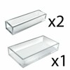Azar Displays Deluxe 3 Piece Clear Acrylic Tray Set, Two Narrow Rectangle Trays and One Large Rectangle Tray Organizer for Desk or Counter - 4 of 4