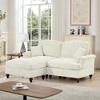 Elegant Mid-Century 2-Seater Modular L-Shaped Sectional Sofas, Removable Skirt, Spindle Legs & Movable Ottoman ¨C Comfy Chenille Loveseat Couch - 4 of 4